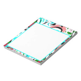 Roze en aqua abstract notitieblok