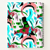 Roze en aqua abstract notitieboek (Achterkant)