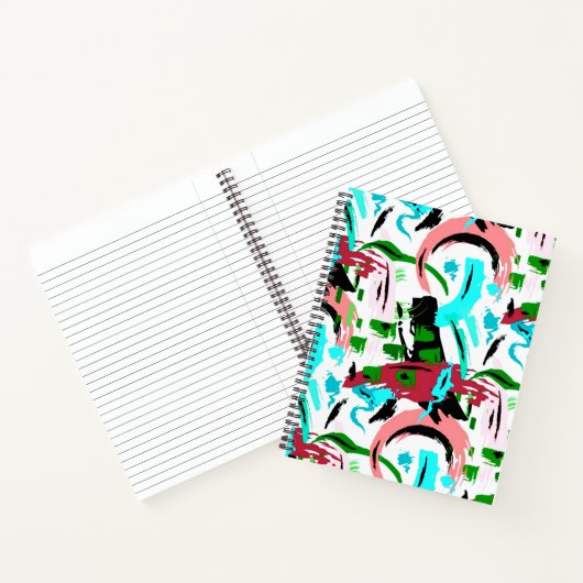 Roze en aqua abstract notitieboek (Binnen)