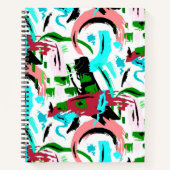 Roze en aqua abstract notitieboek (Voorkant)