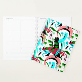 Roze en aqua abstract planner