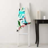 Roze en aqua abstract sherpa deken (In situ)