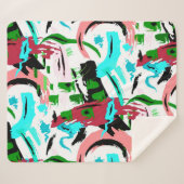 Roze en aqua abstract sherpa deken (Voorkant (horizontaal))