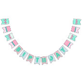 Roze en Aqua & Blauwgroen aanvalbanner Vlaggetjes (Alle)