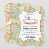 Roze en Aqua Blue Hete Luchtballonnen Baby shower Kaart (Voorkant / Achterkant)