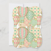 Roze en Aqua Blue Hete Luchtballonnen Baby shower Kaart (Achterkant)