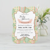 Roze en Aqua Blue Hete Luchtballonnen Baby shower Kaart (Staand voorkant)