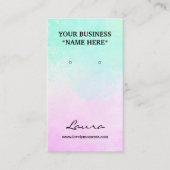 Roze en Aqua Blue waterverf die Busine verdient Visitekaartje (Voorkant)