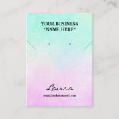 Roze en Aqua blue waterverf Visitekaartje (Voorkant)