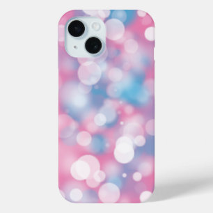 Roze en Aqua Bokeh Party Lights iPhone 15 Case
