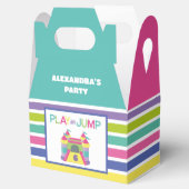 Roze en aqua Bounce huis Bedankdoosjes (Geopend)