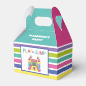 Roze en aqua Bounce huis Bedankdoosjes (Voorkant Zijde)