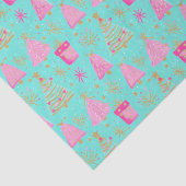 Roze en Aqua feestelijke kerst Tissuepapier (Detail)