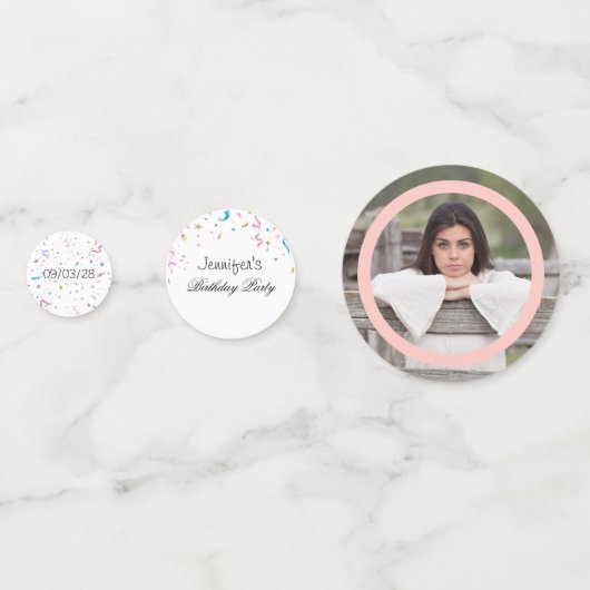 Roze en Aqua Glitter Confetti (Voorkanten)