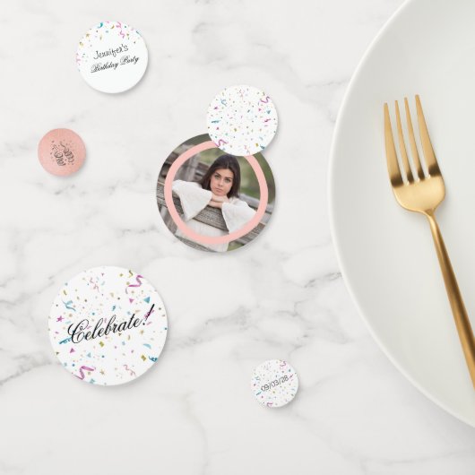 Roze en Aqua Glitter Confetti (Groep)