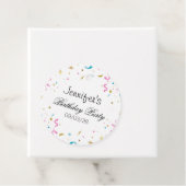 Roze en Aqua Glitter Confetti Bedankjes Labels (In situ)