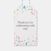 Roze en Aqua Glitter Confetti Cadeaulabel (Achterkant)