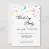 Roze en Aqua Glitter Confetti Invitation (Voorkant)