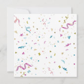 Roze en Aqua Glitter Confetti Invitation (Achterkant)