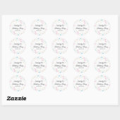 Roze en Aqua Glitter Confetti Ronde Sticker (Vel)