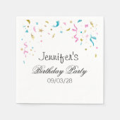 Roze en Aqua Glitter Confetti Servet (Voorkant)