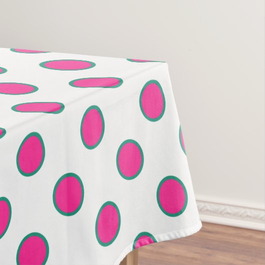 Roze en aqua groene cirkelpunttablet tafelkleed (Voorbeeld)