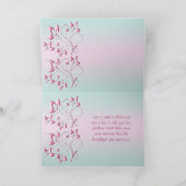 Roze en Aqua Hartelijk dank Bedankkaart (Binnen)