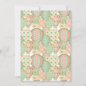 Roze en Aqua hete luchtballonnen verjaardagsfeestj Kaart (Achterkant)