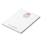 Roze en Aqua Kerst Ornament Notitieblok (Linkerzijde)