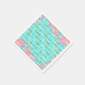 Roze en Aqua Maroccan patroon Servetten (Hoek)
