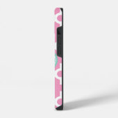 Roze en Aqua Moderne Marokkaanse Aangepaste Monogr iPhone Hoesje (Linkerkant)