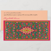 Roze en Aqua Moroccan Wedding Invitation Kaart (Voorkant / Achterkant)