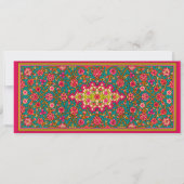 Roze en Aqua Moroccan Wedding Invitation Kaart (Voorkant)