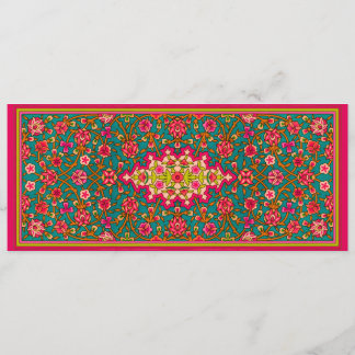 Roze en Aqua Moroccan Wedding Invitation Kaart