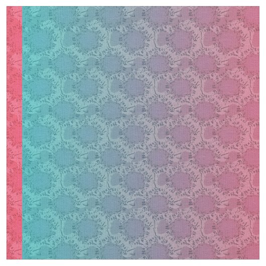 Roze en Aqua Pattern Stof (Close Up)