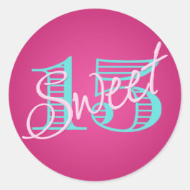 Roze en Aqua Sweet 15 Sticker