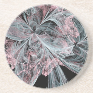 Roze en Aqua Swirls Zandsteen Onderzetter