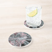 Roze en Aqua Swirls Zandsteen Onderzetter (Zijkant)