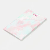 Roze en Aqua Waterverf De naam maakt een lijst gro Post-it® Notes (Schuin)