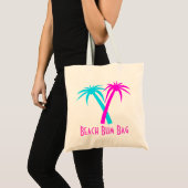 Roze en Aquamarine Palm Trees Canvas Bag Tote Bag (Voorkant (product))