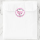 Roze en B|Geen Baby shower ticker Ronde Sticker (Tas)