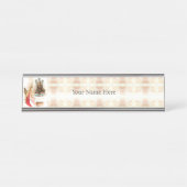 Roze en beest bureau naambordje (Voorkant)