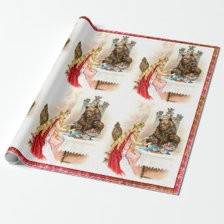 Roze en beest cadeaupapier