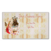 Roze en beest magnetisch visitekaartje (Voorkant)