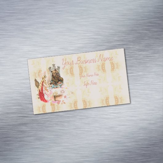 Roze en beest magnetisch visitekaartje (Voorbeeld)