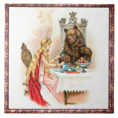 Roze en beest tegeltje (Voorkant)