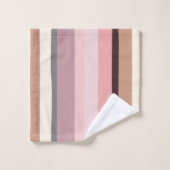 Roze en Beige Abstracte Strepen Bad Handdoek (Wasdoekje)