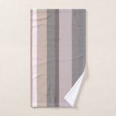 Roze en Beige Abstracte Strepen Bad Handdoek (Handdoek)