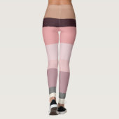 Roze en Beige Abstracte Strepen Leggings (Achterkant)