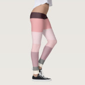 Roze en Beige Abstracte Strepen Leggings (Rechts)